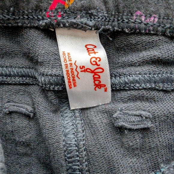 Cat & Jack Girls Cotton Heart Patterned Gray Joggers Leggings Pants Size 5T - Picture 6 of 6